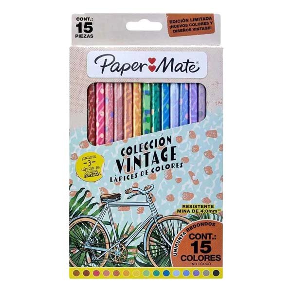 Lapices Colores Paper Mate x15 Vintage